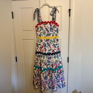 Colorful floral dress with tie straps